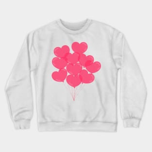 Pink lovely heart balloon Crewneck Sweatshirt